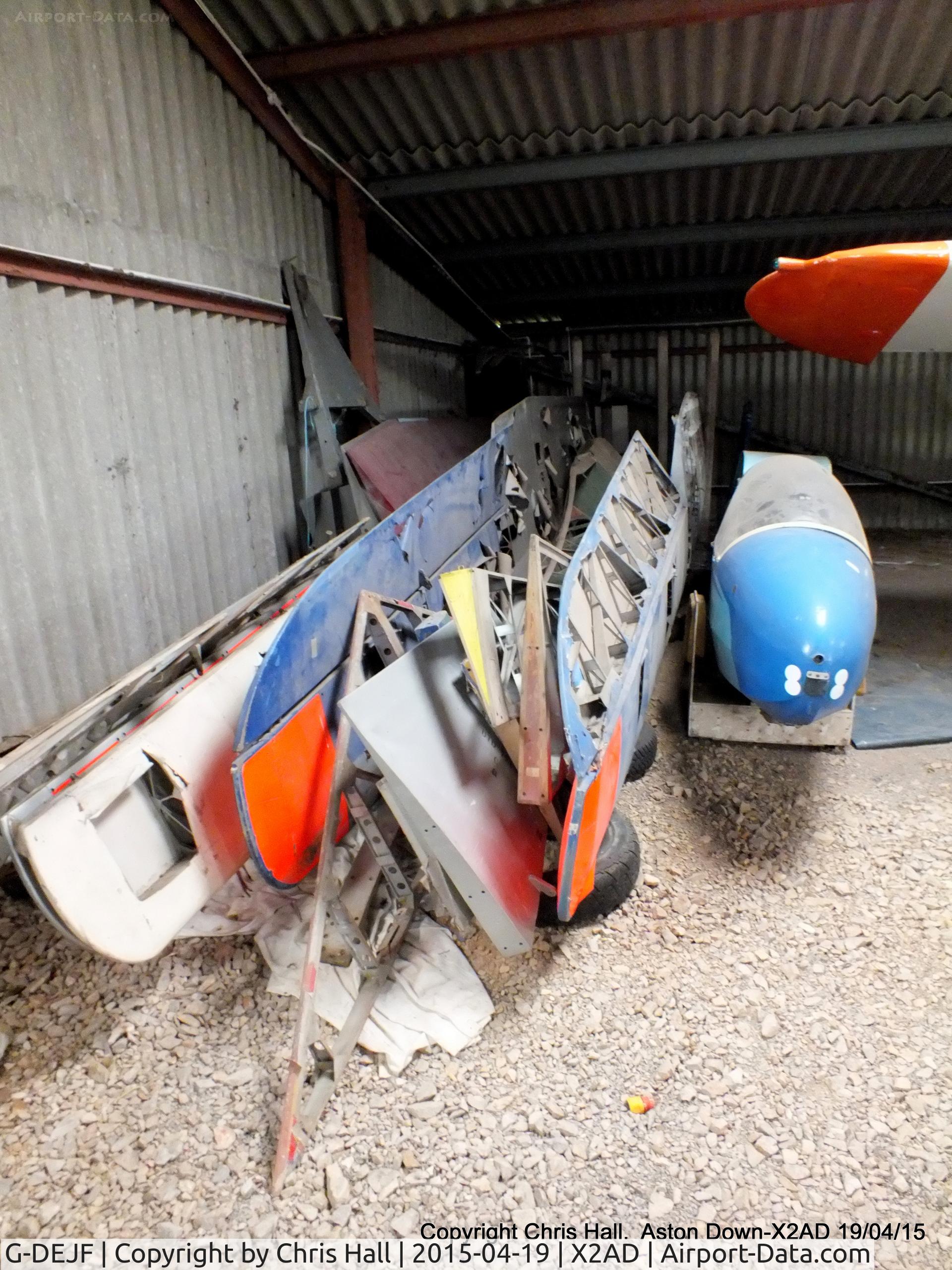 G-DEJF, 1974 Schleicher K-8B C/N 8966, stored at Aston Down with a collection of wings and Slingsby T-38 Grasshopper TX1 WZ796