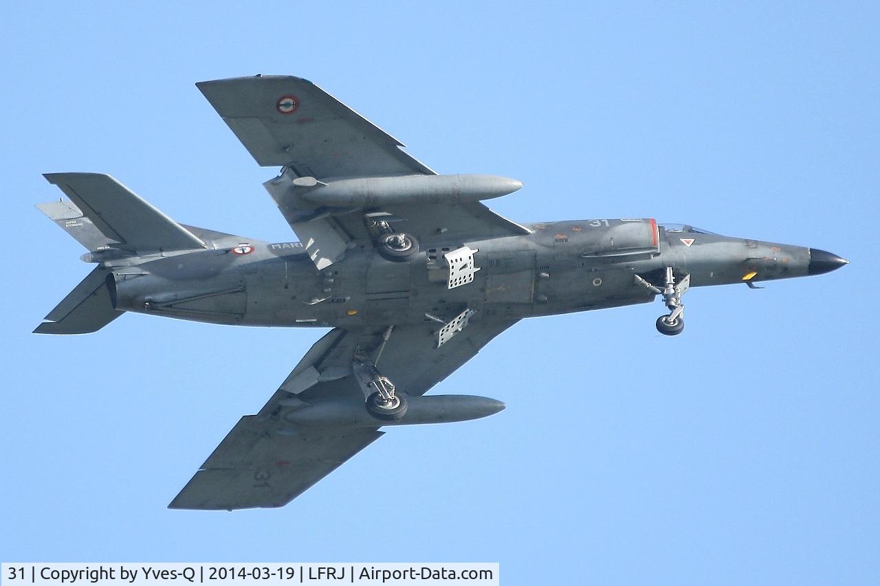 31, Dassault Super Etendard C/N 31, French Naval Aviation Dassault Super Etendard M (SEM), Short approach rwy 08, Landivisiau Naval Air Base (LFRJ)