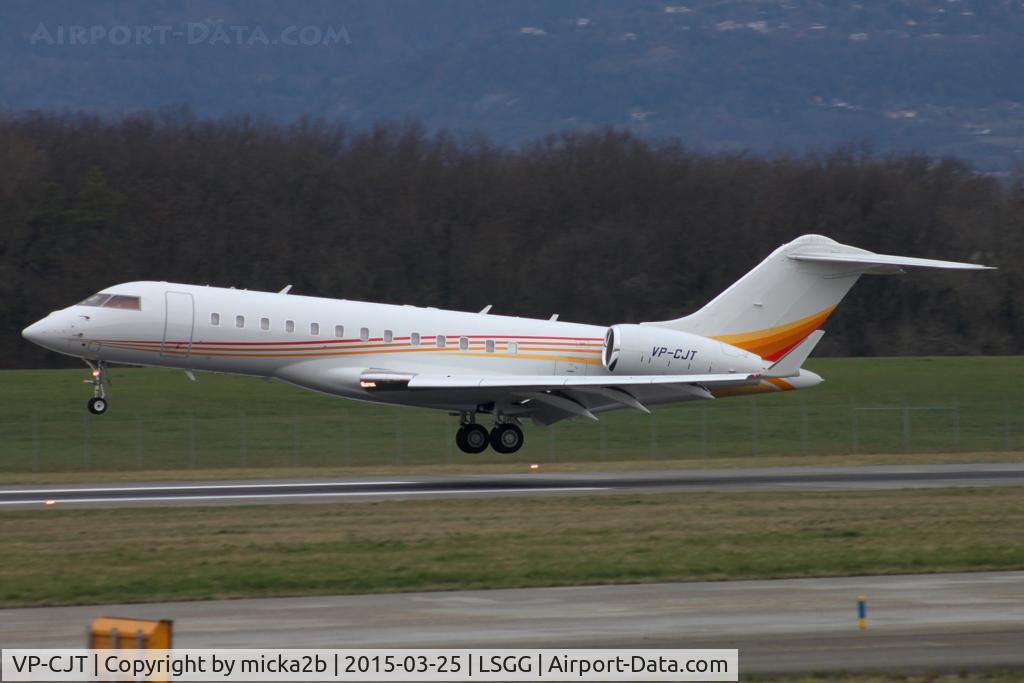 VP-CJT, 2009 Bombardier BD-700-1A10 Global Express C/N 9374, Take off