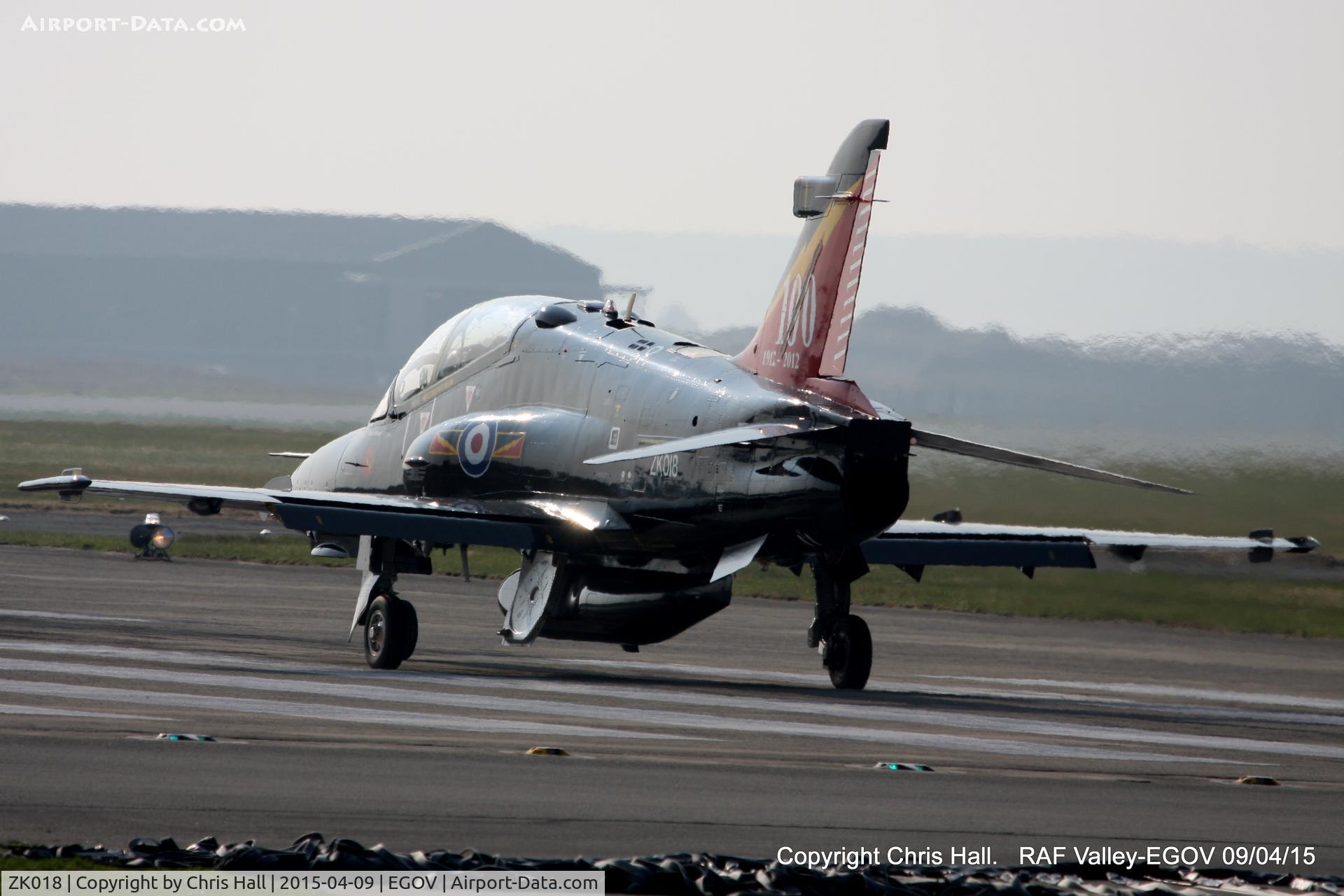 ZK018, 2008 British Aerospace Hawk T2 C/N RT009/1247, RAF IV Sqn with 100 Years Special Tail scheme