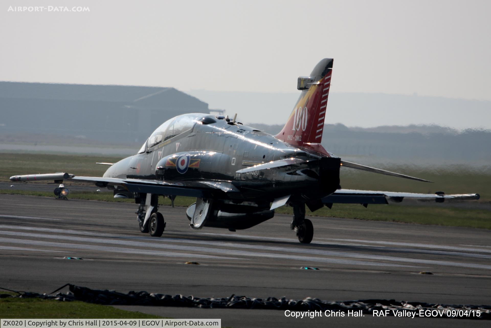 ZK020, 2009 British Aerospace Hawk T2 C/N RT011/1249, RAF IV Sqn with 100 Years Special Tail scheme