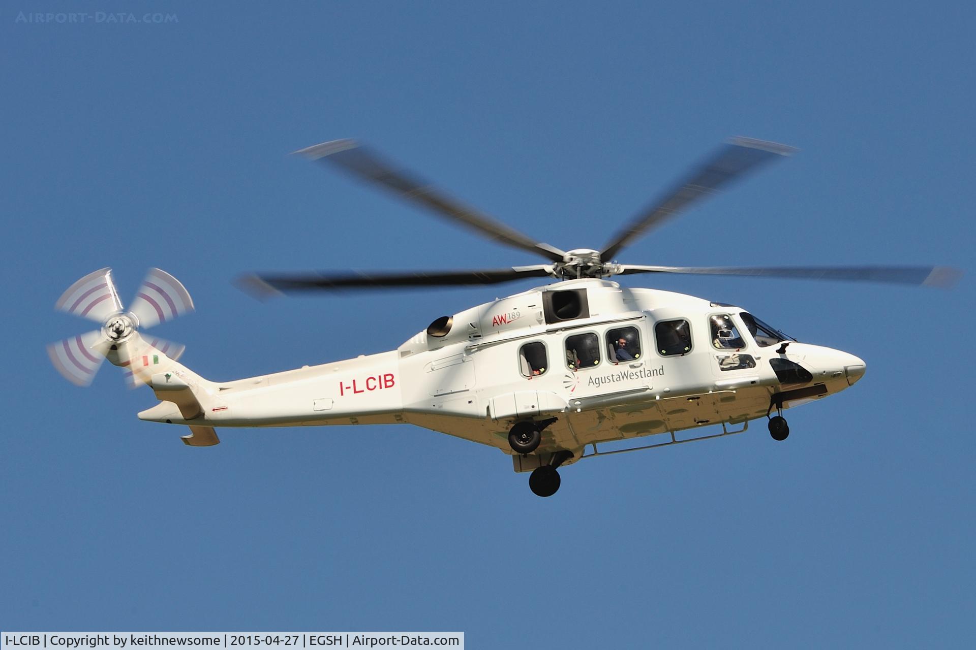 I-LCIB, AgustaWestland AW189 C/N 49021, Leaving Norwich.
