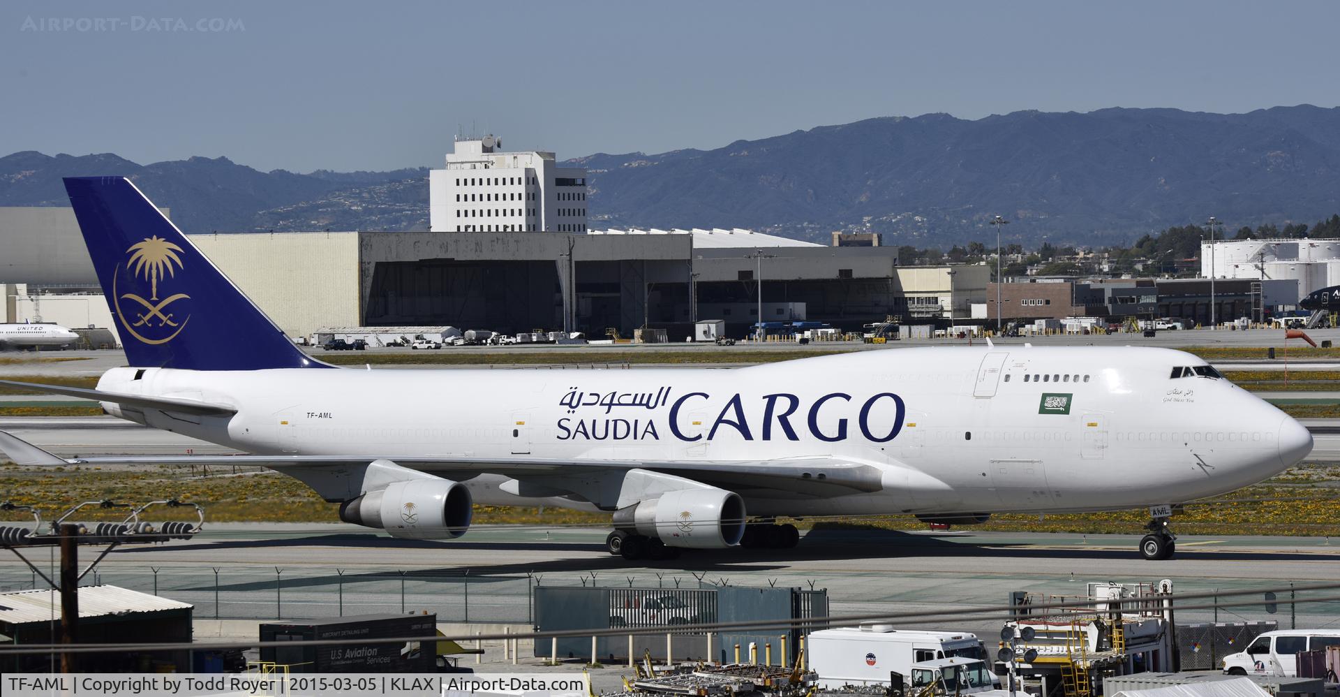 TF-AML, 1994 Boeing 747-4H6(BDSF) C/N 27044, Taxiing to parking at LAX