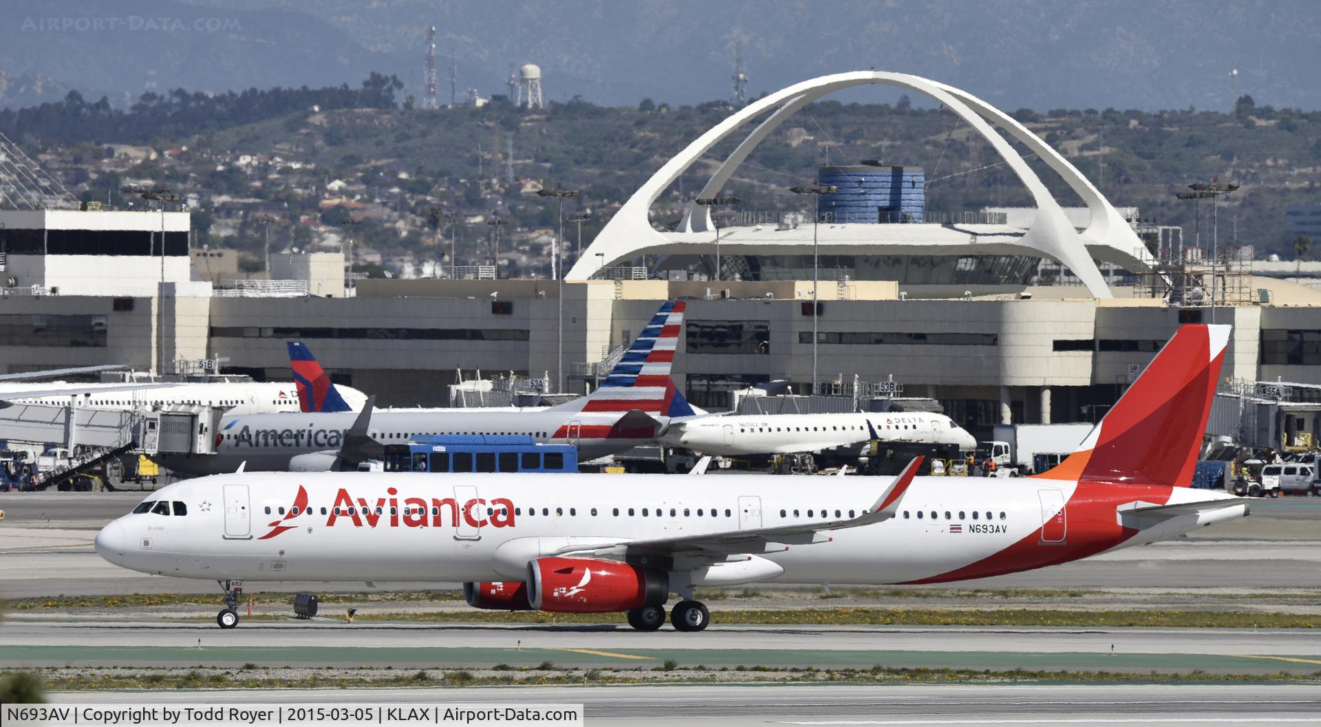 N693AV, 2014 Airbus A321-231 C/N 6002, Arrived at LAX on 25L