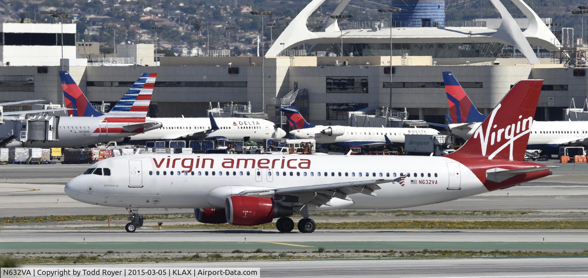 N632VA, 2007 Airbus A320-214 C/N 3155, Arrived at LAX on 25L