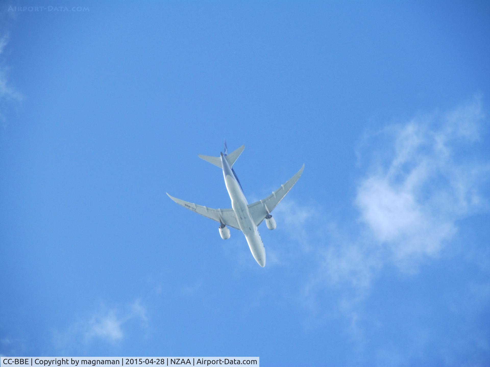 CC-BBE, 2013 Boeing 787-8 Dreamliner C/N 38473, flying over home on way into AKL today.