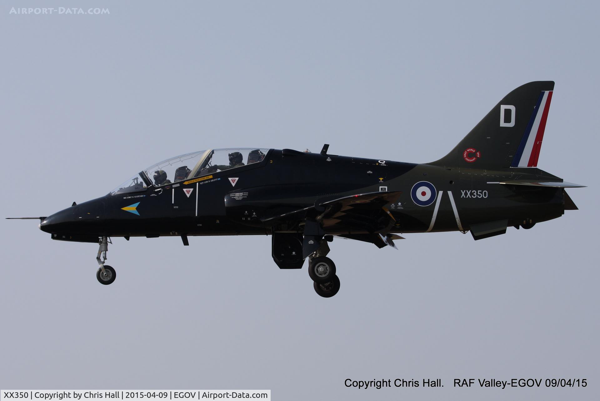 XX350, 1981 Hawker Siddeley Hawk T.1A C/N 199/312174, RAF 208(R) Sqn WWI 100th anniversary scheme
