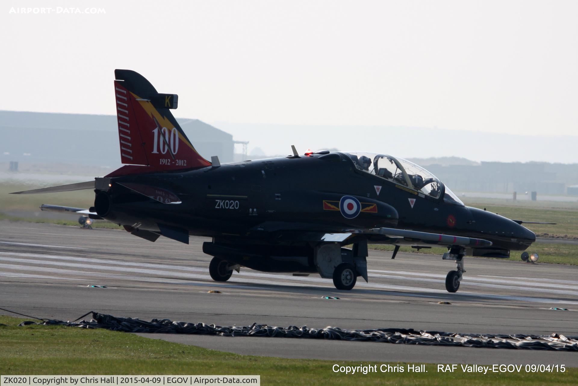 ZK020, 2009 British Aerospace Hawk T2 C/N RT011/1249, RAF IV Sqn with 100 Years Special Tail scheme