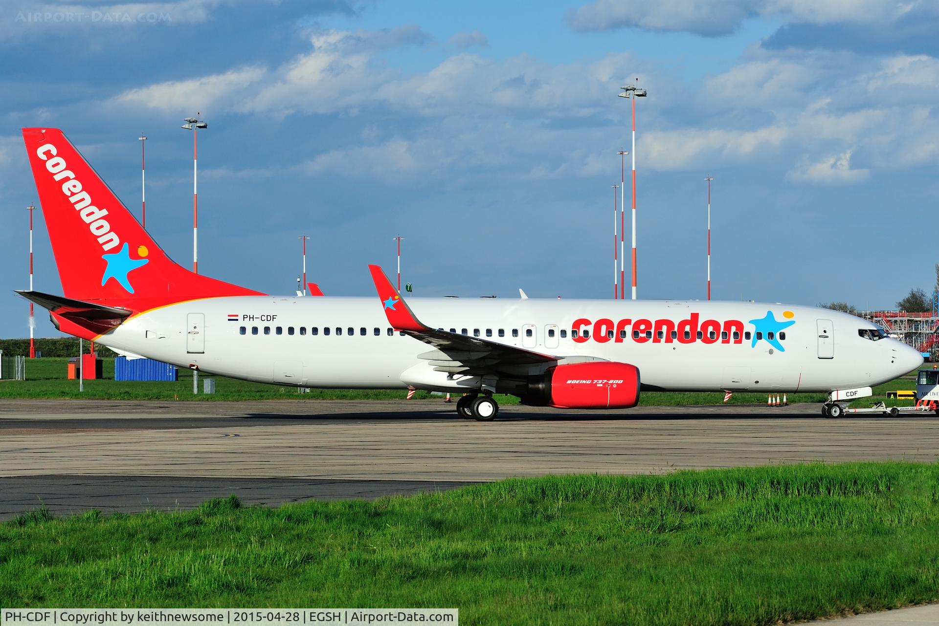 PH-CDF, 1999 Boeing 737-804 C/N 28227, Fresh from spray shop.