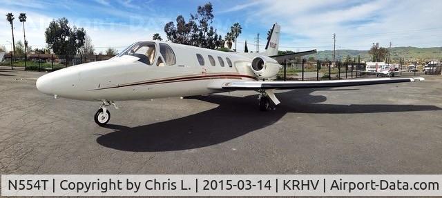 N554T, 1979 Cessna 501 Citation I/SP C/N 501-0133, A transient 1892 Cessna Citation 501 sitting at Lafferty Aircraft. Photo taken by SJCSpotter at Reid Hillview Airport, CA.