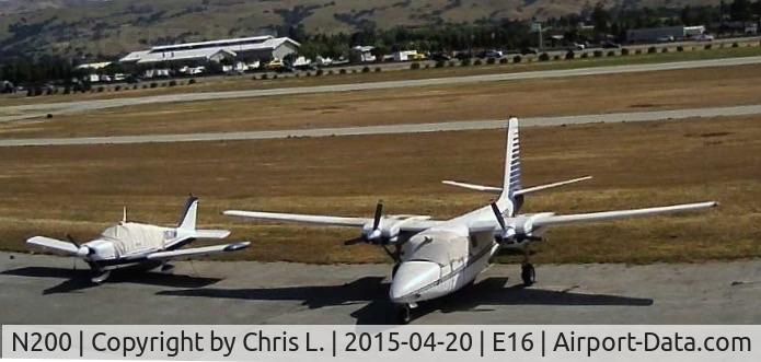 N200, 1953 Aero Commander 520 C/N 520-80, An Aero Commander 500 sitting on the ramp at South County airport, CA. Photo taken from the E16 Webcam.