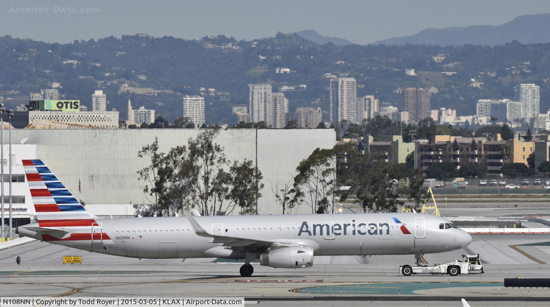 N108NN, 2013 Airbus A321-231 C/N 5946, Getting towed to gate