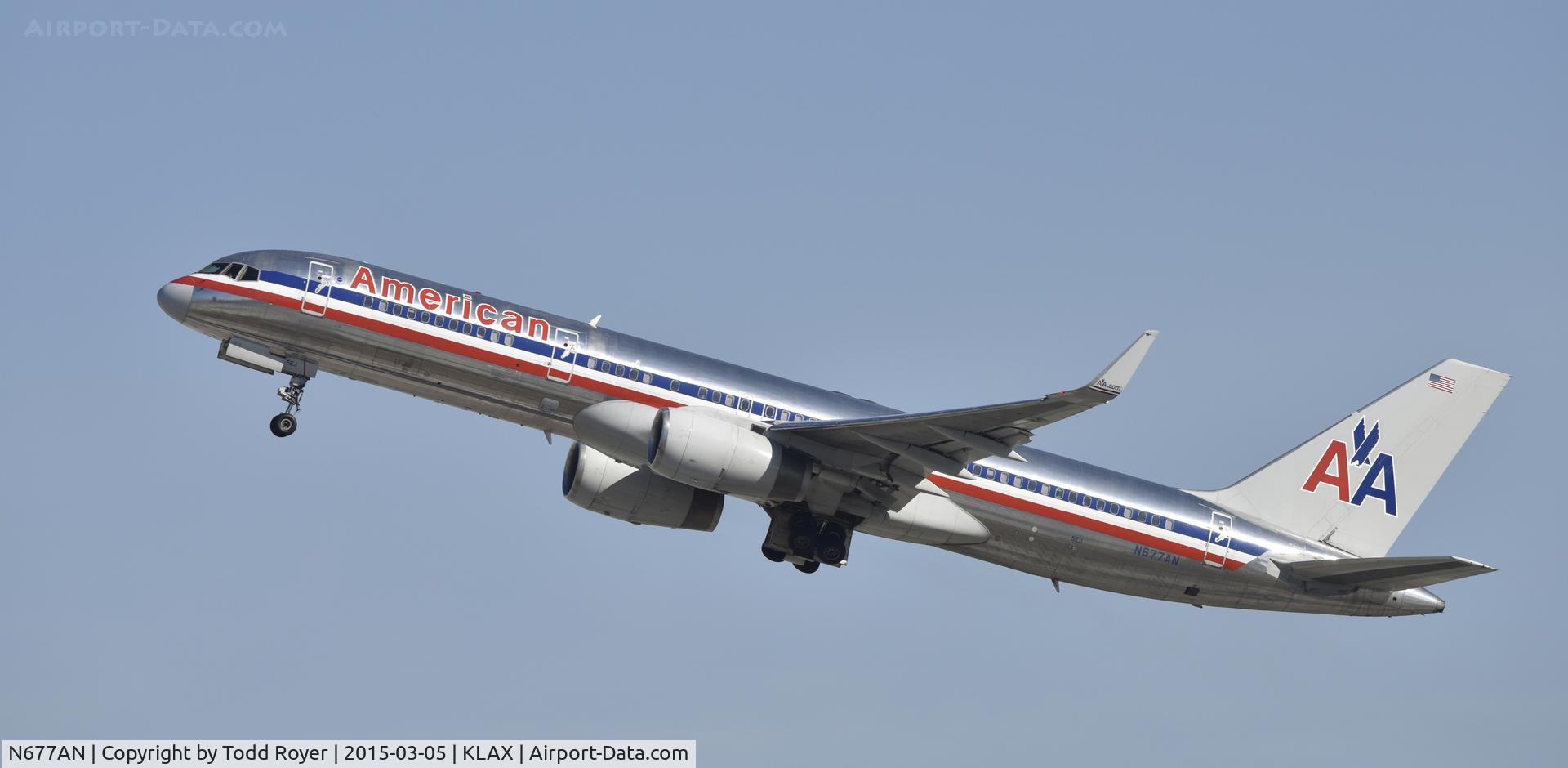 N677AN, 1998 Boeing 757-223 C/N 29427, Departing LAX on 25R