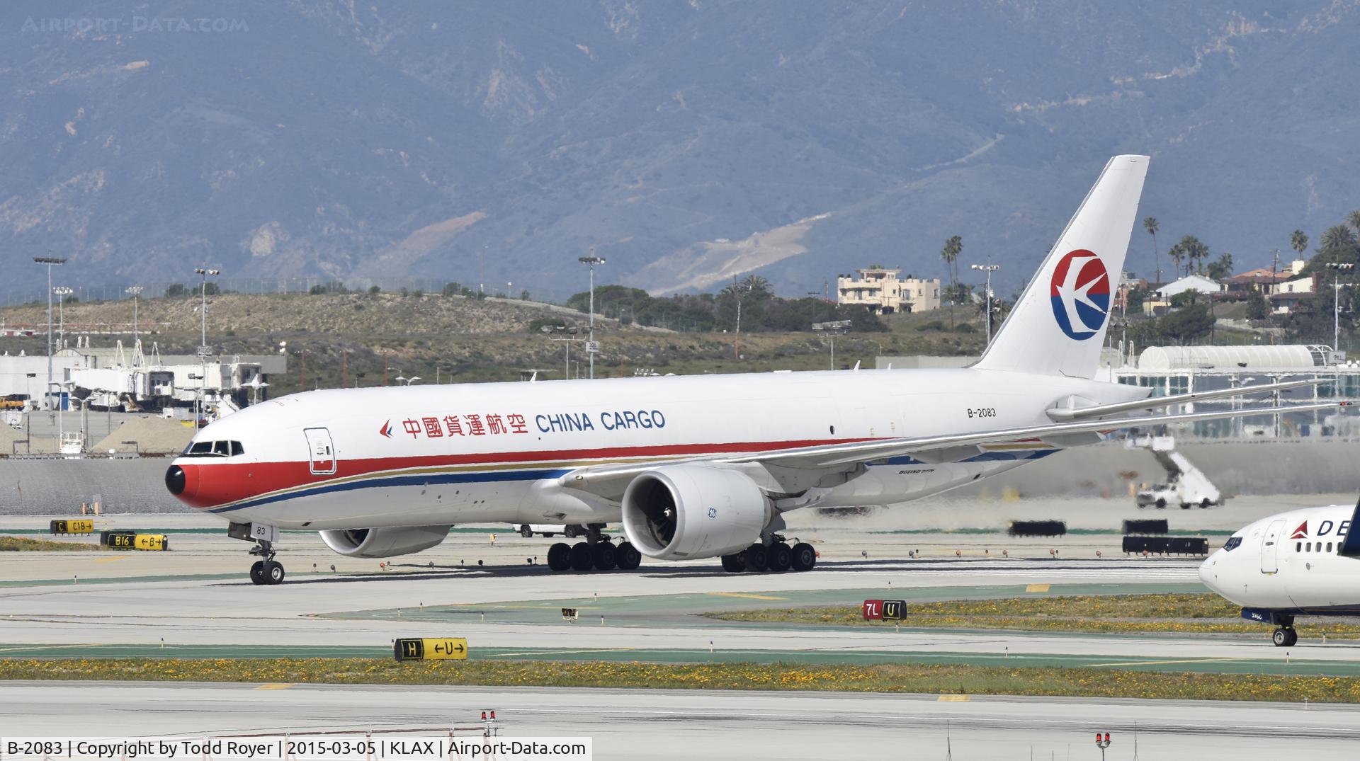 B-2083, 2011 Boeing 777-F6N C/N 37717, Taxiing to parking at LAX