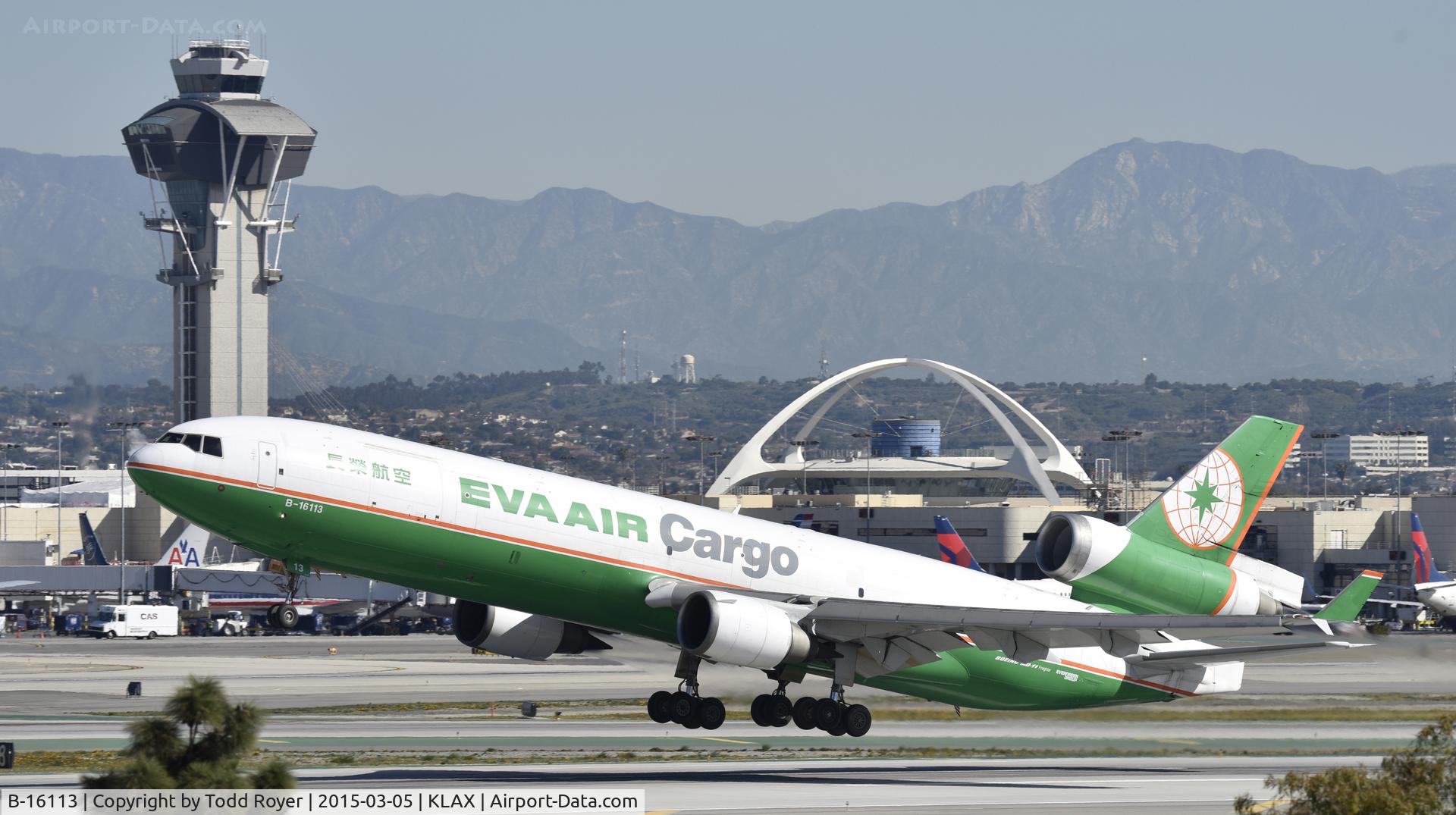B-16113, 1999 McDonnell Douglas MD-11F C/N 48790, Departing LAX on 25L