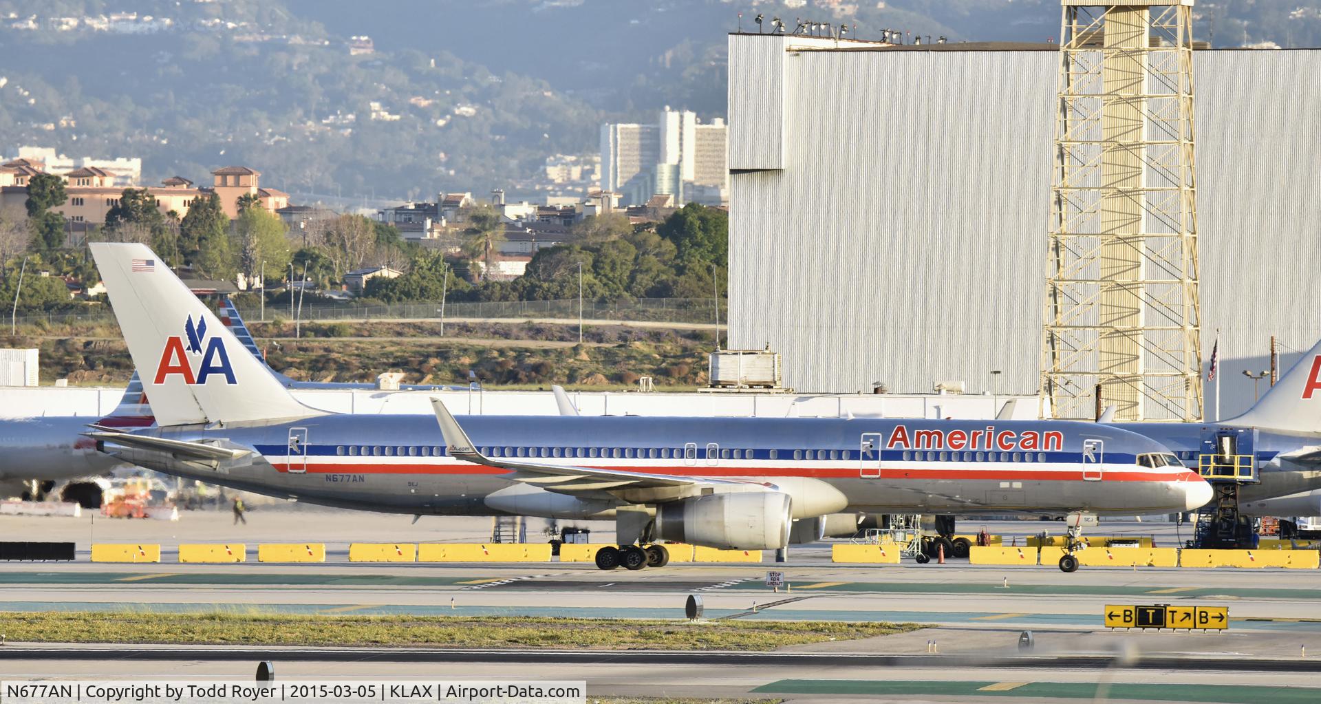 N677AN, 1998 Boeing 757-223 C/N 29427, Taxiing to gate at LAX