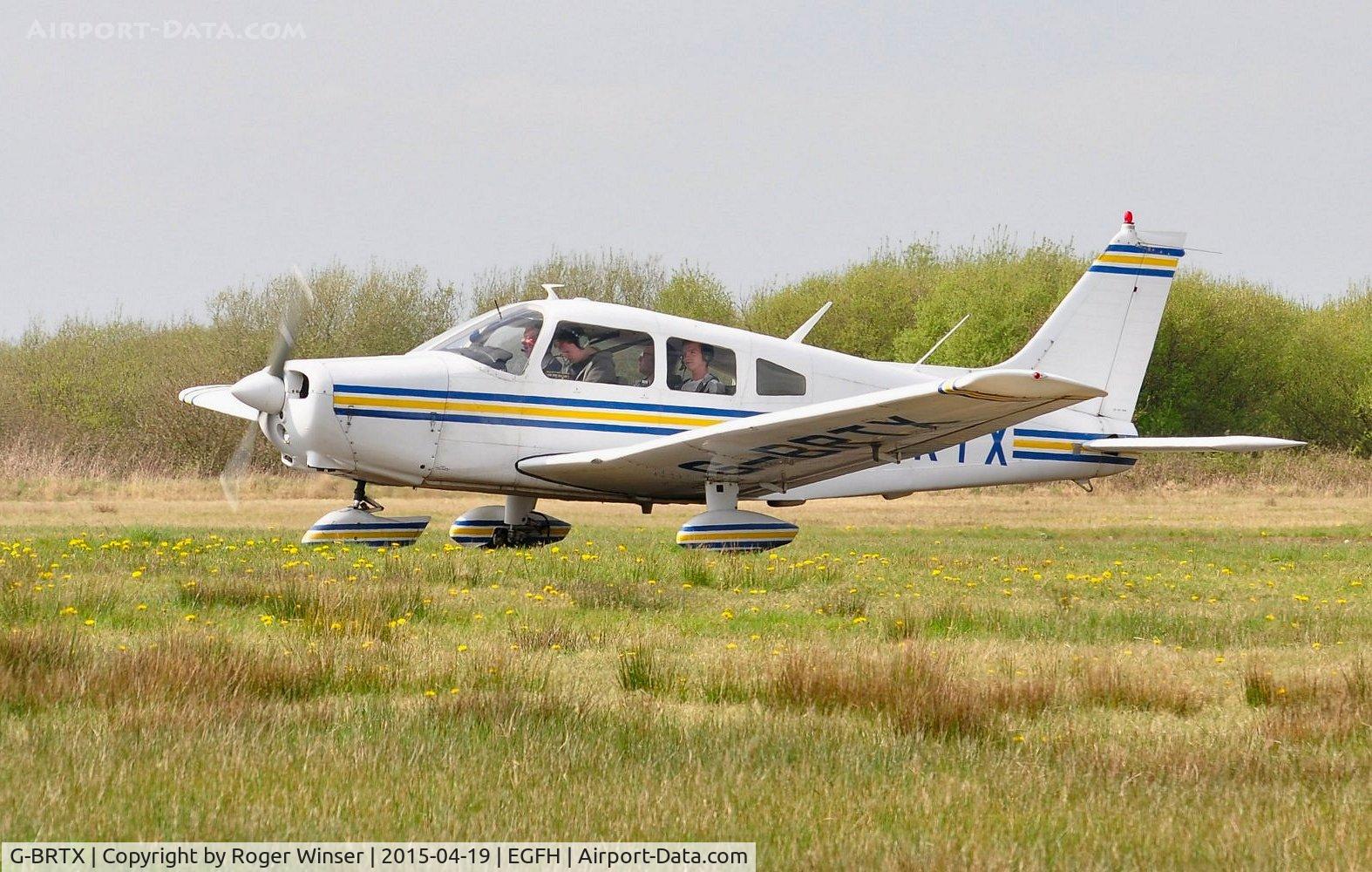 G-BRTX, 1976 Piper PA-28-151 Cherokee Warrior C/N 28-7615085, Resident Cherokee Warrior operated by Cambrian Flying Club. Sold and moved off base on 27th April 2015.