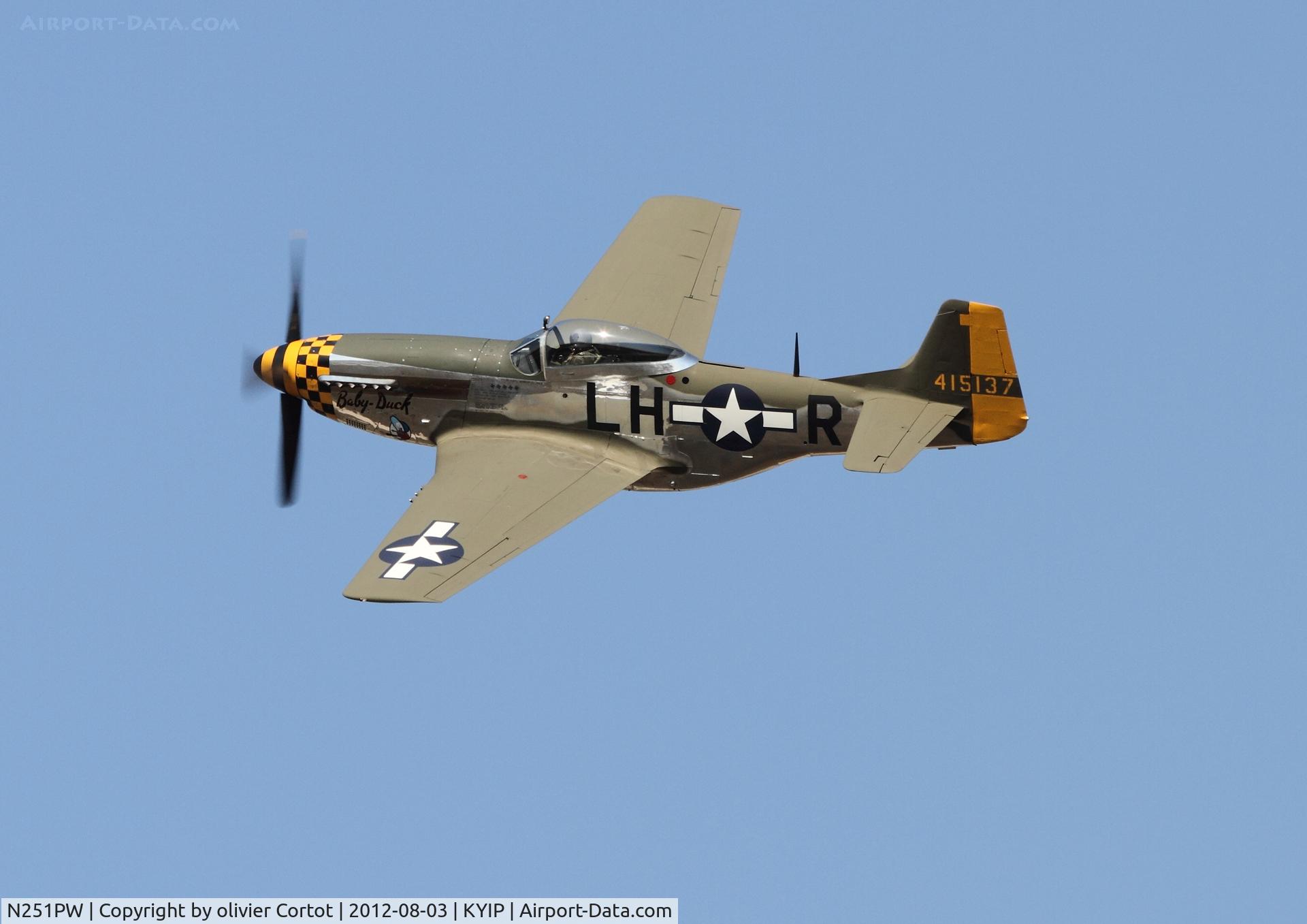 N251PW, 1944 North American P-51D Mustang C/N 122-31945, arriving at thunder over Michigan