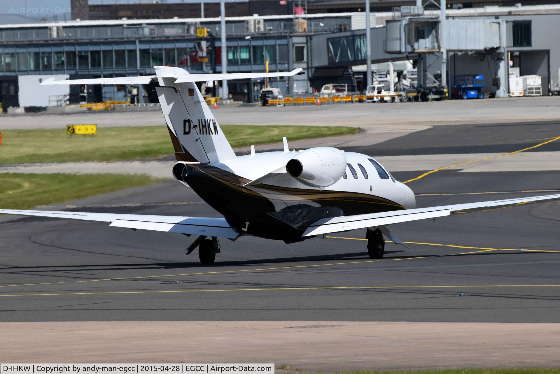D-IHKW, 2008 Cessna 525 CitationJet CJ1+ C/N 525-0677, dept the landmark exc ramp now taxing out to the runway for take off