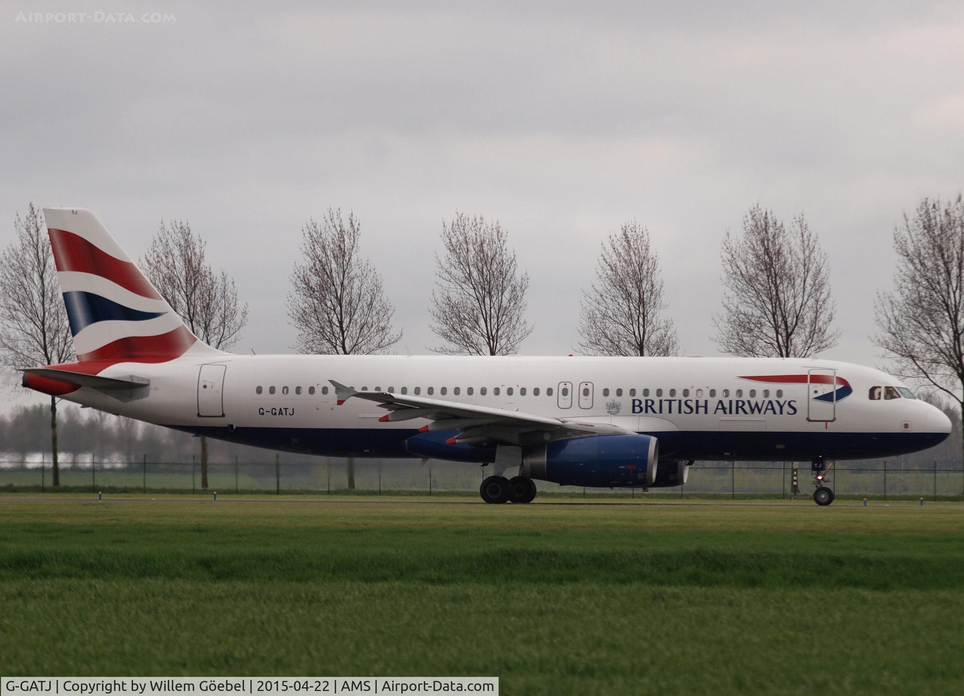 G-GATJ, 2001 Airbus A320-233 C/N 1509, Taxi to runway 36L of Schiphol Airport