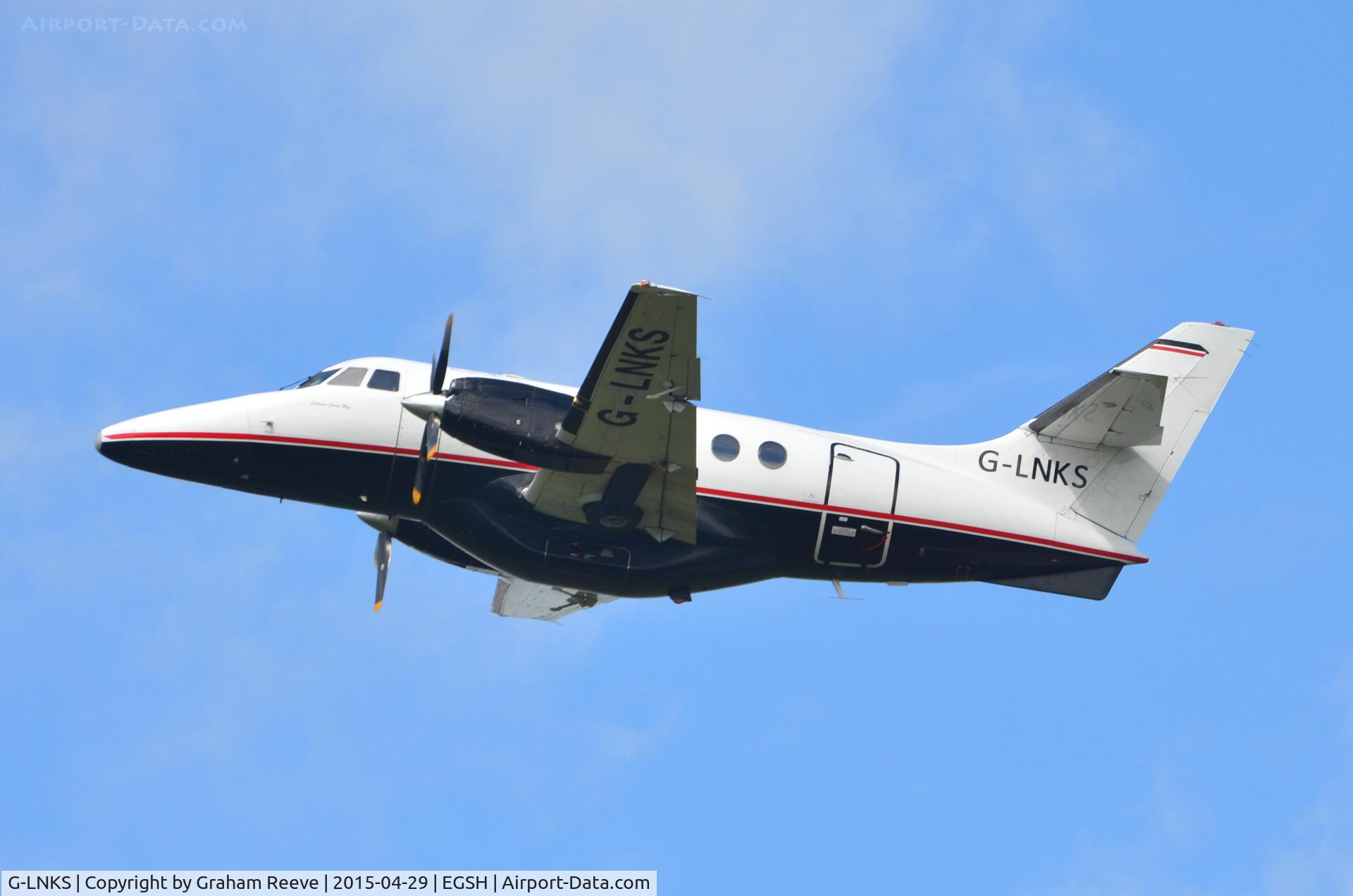 G-LNKS, 1987 British Aerospace BAe-3102 Jetstream 31 C/N 772, Departing from Norwich.