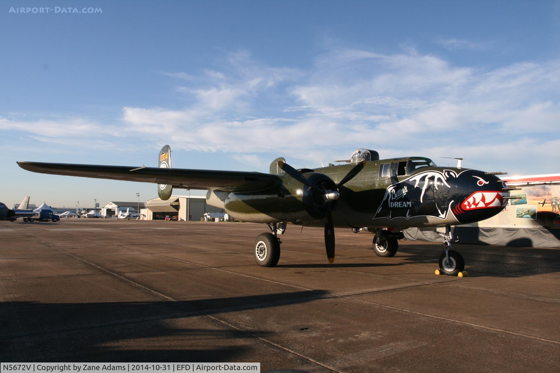N5672V, 1945 North American B-25J Mitchell Mitchell C/N 108-47686, At the 2014 Wings Over Houston Airshow