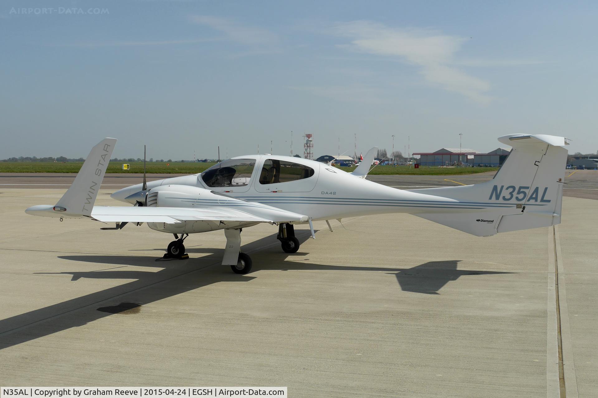 N35AL, 2006 Diamond DA-42 Twin Star C/N 42.147, Parked at Norwich.