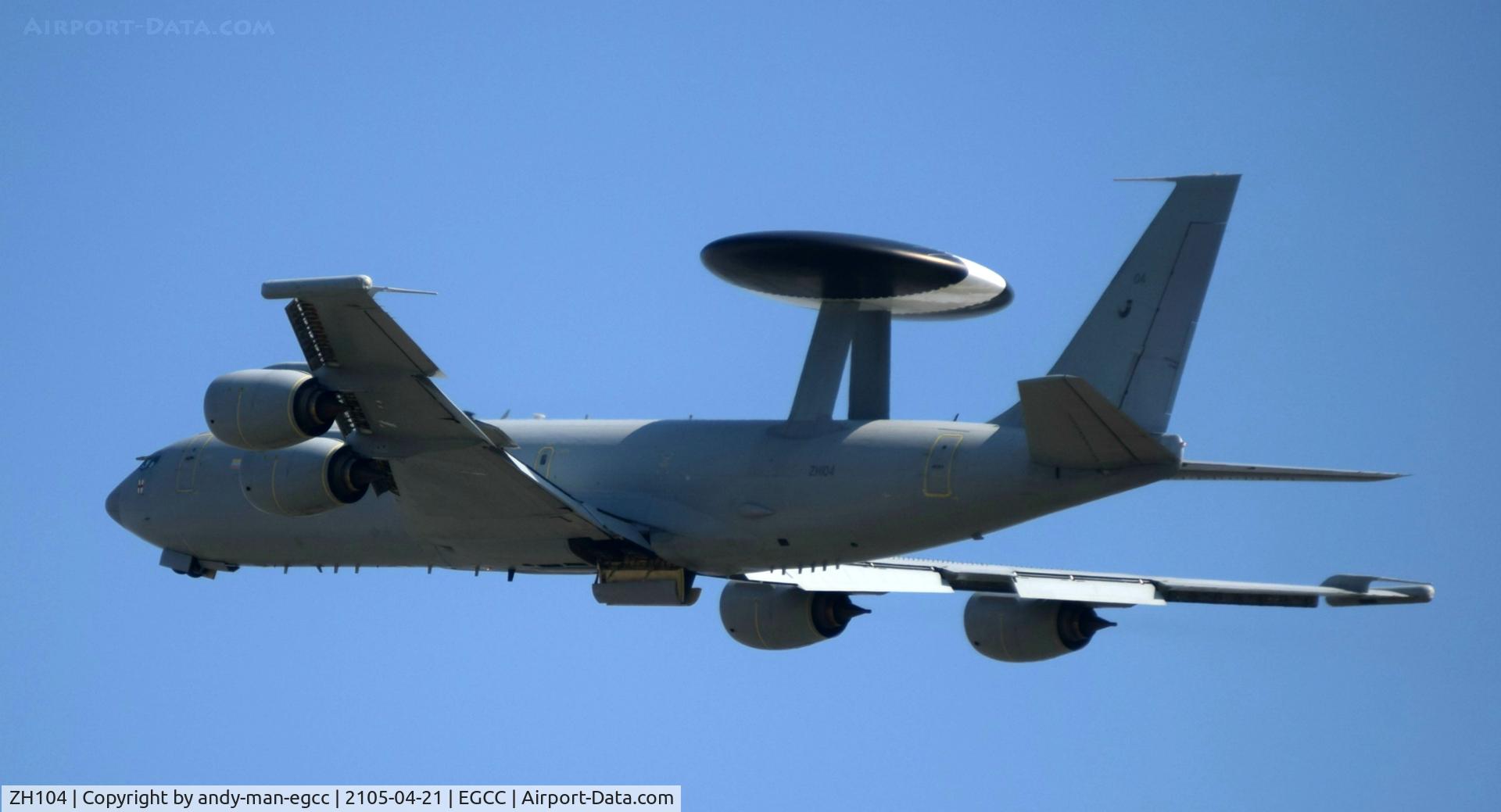 ZH104, 1990 Boeing E-3D Sentry AEW.1 C/N 24112, doing an low fly by

man egcc uk