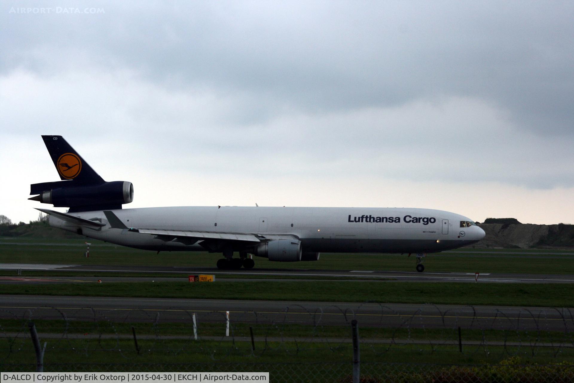 D-ALCD, 1998 McDonnell Douglas MD-11F C/N 48784, D-ALCD. A very rare visitor in CPH. Taking off rw 22R