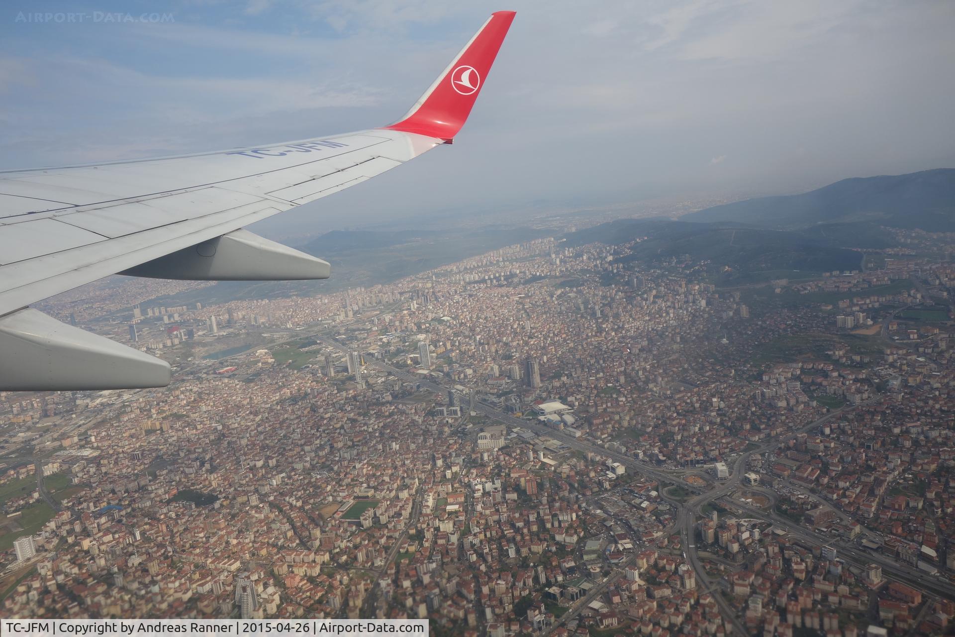 TC-JFM, 1999 Boeing 737-8F2 C/N 29775, over Istanbul