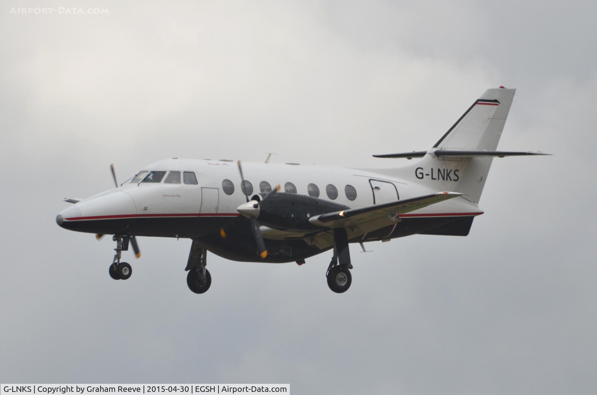G-LNKS, 1987 British Aerospace BAe-3102 Jetstream 31 C/N 772, Landing at Norwich.