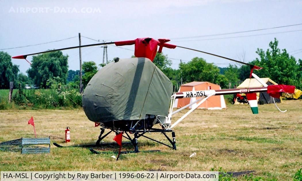HA-MSL, 1980 Hughes 269C C/N 30-0890, Hughes 269C [30-0890] Balaton/Fenyves~HA 22/06/1996. Well wrapped up.