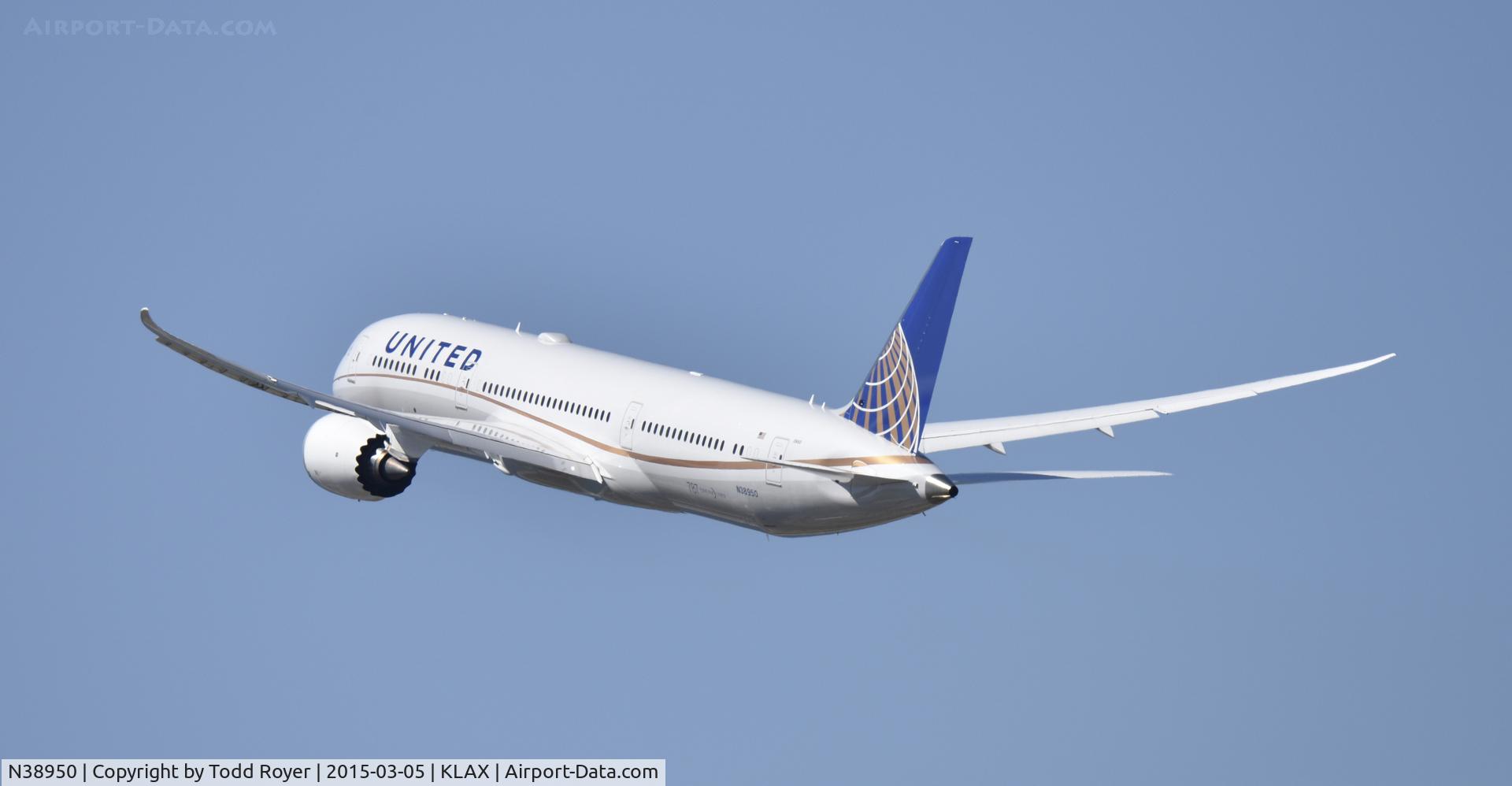 N38950, 2014 Boeing 787-9 Dreamliner Dreamliner C/N 36401, Departing LAX on 25R