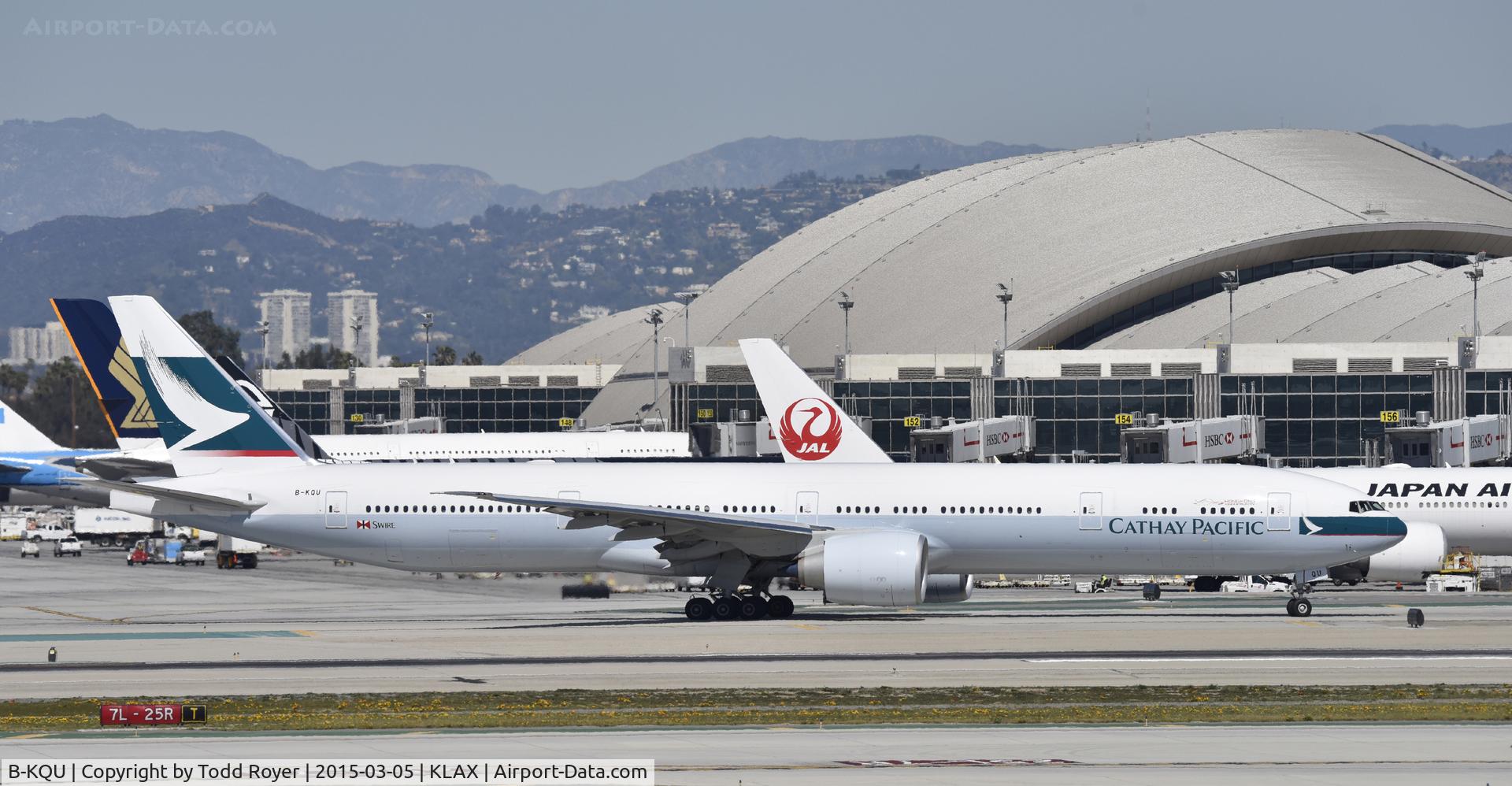 B-KQU, 2014 Boeing 777-367/ER C/N 42145, Taxiing for departure at LAX