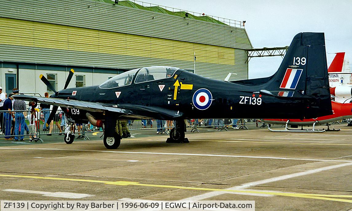 ZF139, 1988 Short S-312 Tucano T1 C/N S005/T5, Shorts Emb-312 Tucano T.1 [T5] (Royal Air Force) RAF Cosford~G 09/06/1996