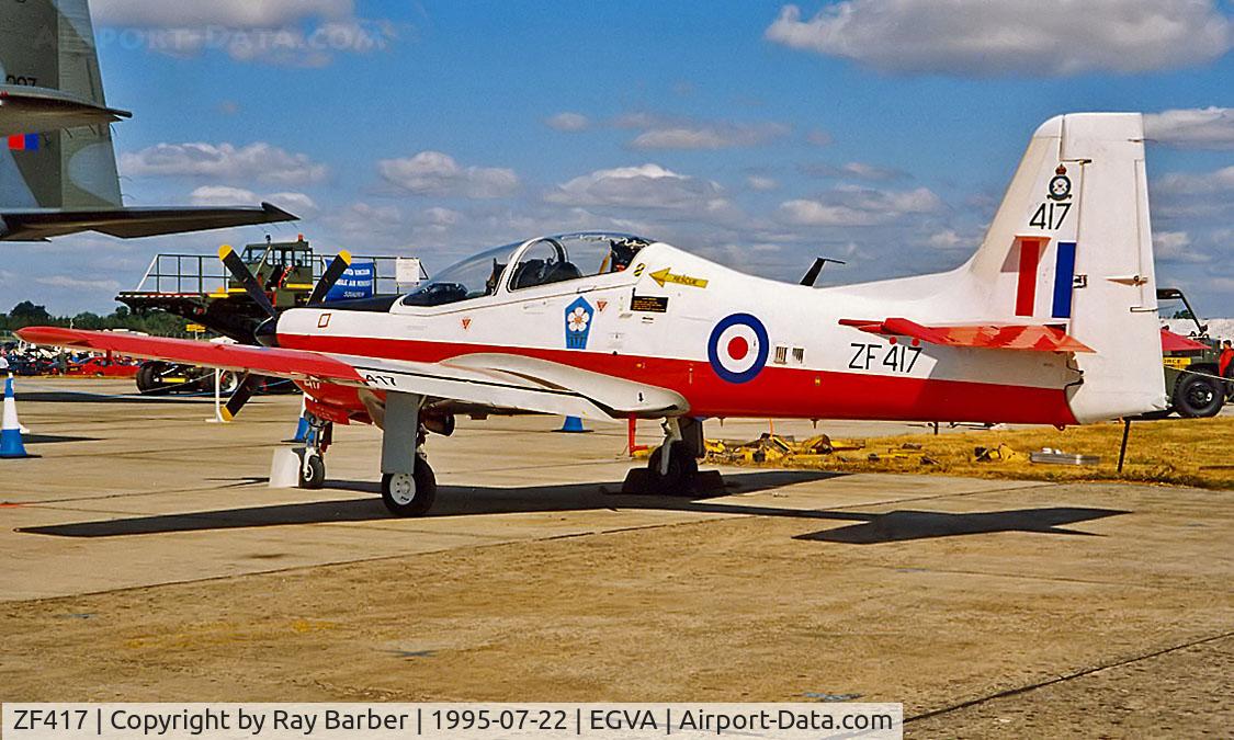 ZF417, 1992 Short S-312 Tucano T1 C/N S136/T107, Shorts Emb-312 Tucano T.1 [T107] (Royal Air Force) RAF Fairford~G 22/07/1995