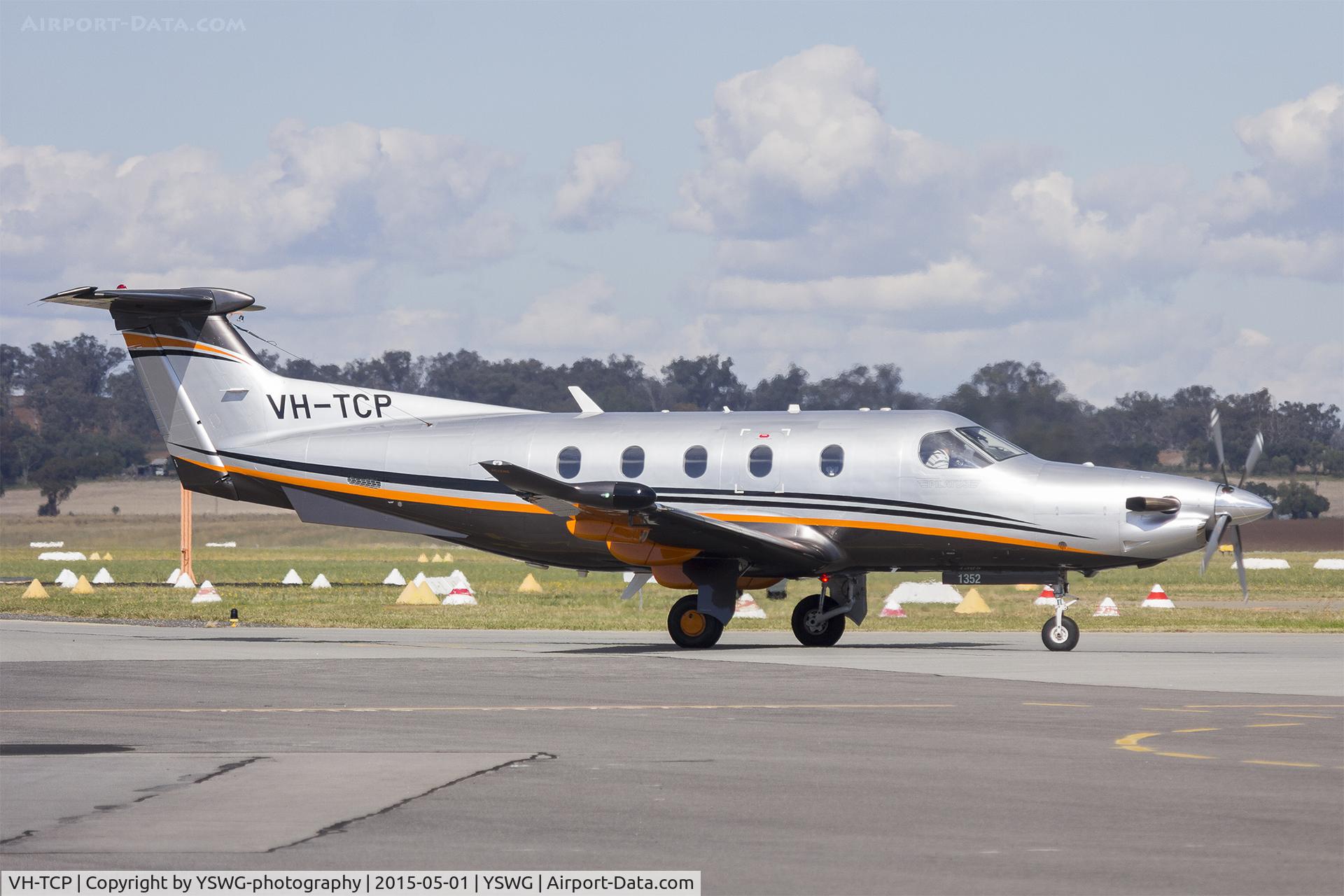 VH-TCP, 2012 Pilatus PC-12/47E C/N 1352, Argile Aviation (VH-TCP) Pilatus PC-12/47E (PC-12 NG) taxiing at Wagga Wagga Airport.