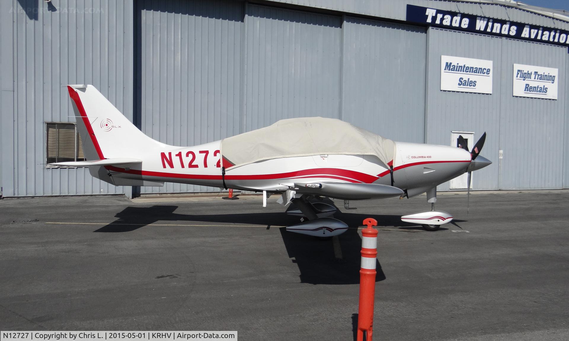 N12727, 2007 Columbia Aircraft Mfg LC-42-550FG Columbia 400 C/N 41769, A local 2007 Cessna 400 sitting in front of the Trade Winds hangar after some maintenance.