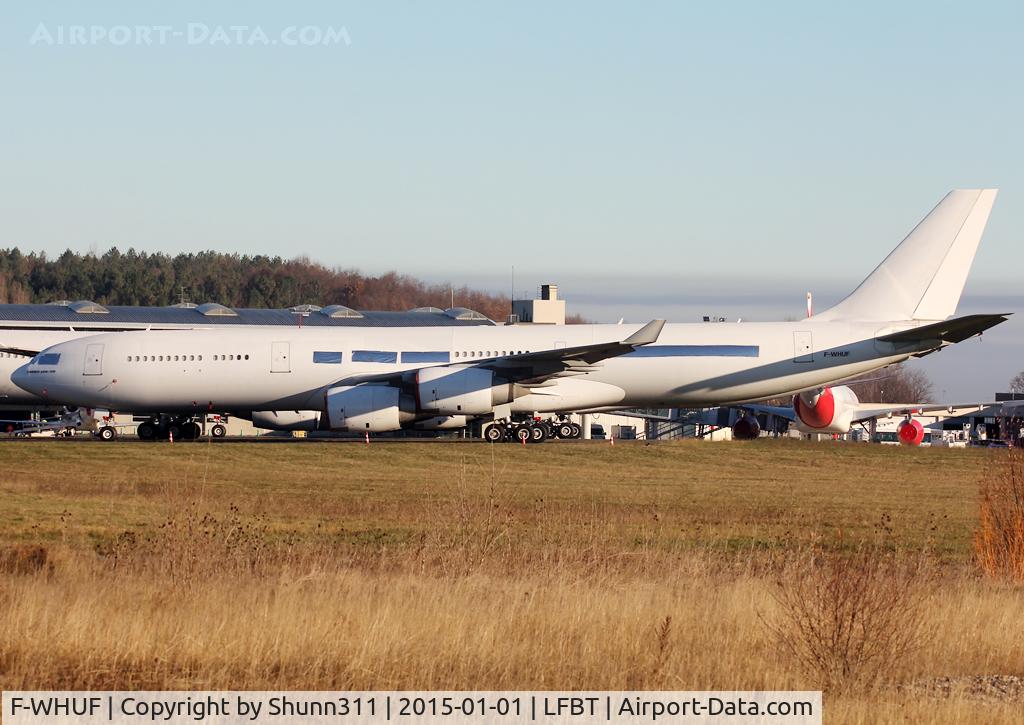 F-WHUF, 2004 Airbus A340-541 C/N 611, C/n 0611 - Stored at LDE in all white c/s without titles... Ex. A6-ERH with Emirates