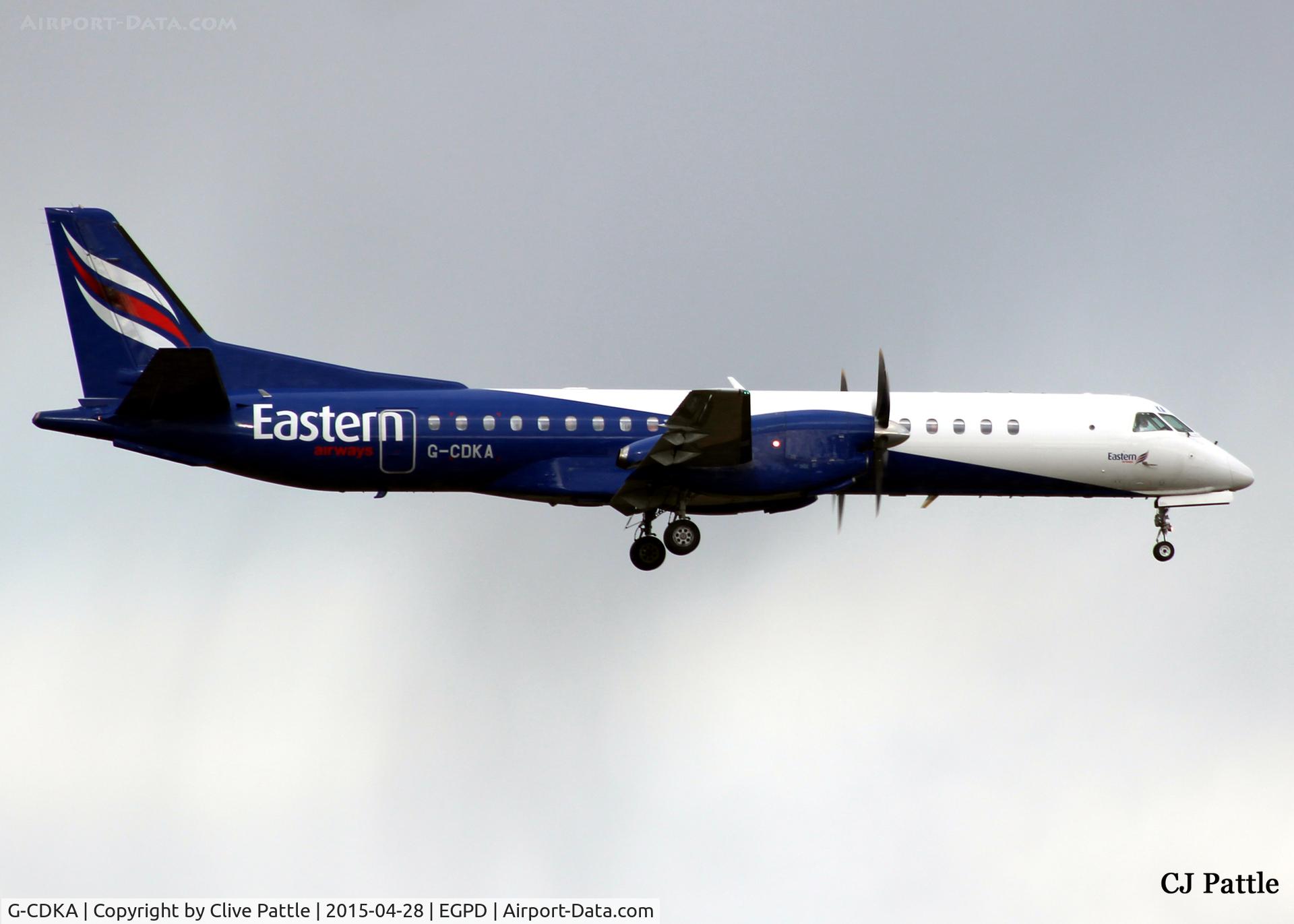 G-CDKA, 1993 Saab 2000 C/N 2000-006, Landing at Aberdeen
