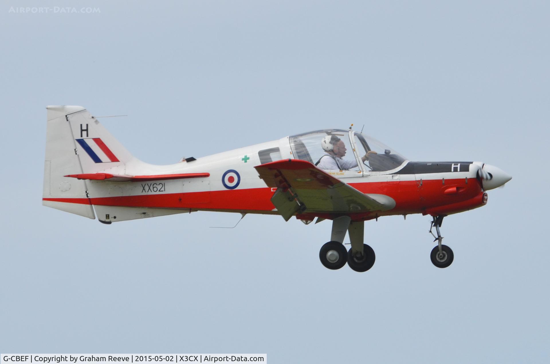 G-CBEF, 1974 Scottish Aviation Bulldog T.1 C/N BH120/286, Landing at Northrepps.