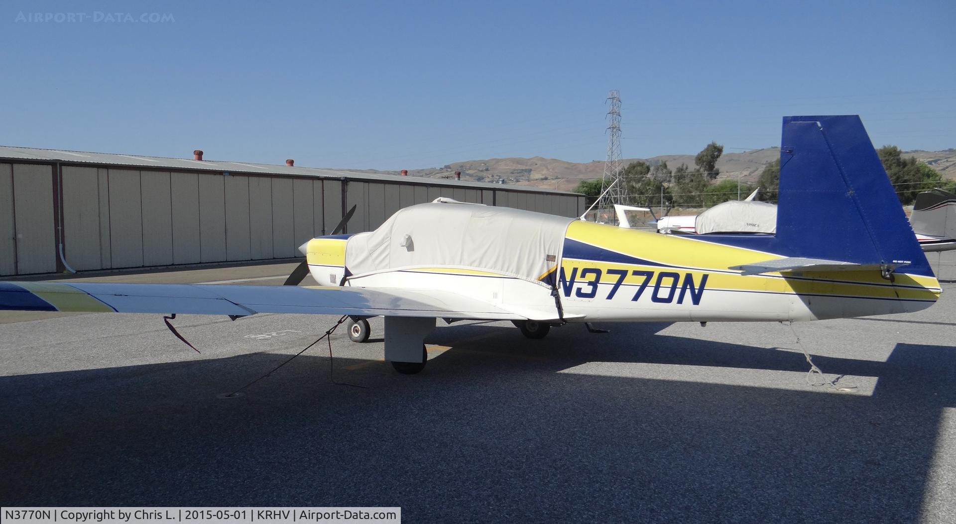 N3770N, 1967 Mooney M20F Executive C/N 680113, Locally-based 1967 Mooney M20F parked at its tie down at Reid Hillview Airport, CA.