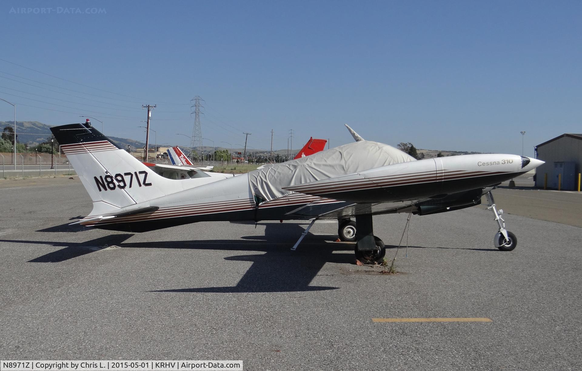 N8971Z, 1962 Cessna 310G C/N 310G0071, A local 1962 Cessna 310G sitting in front of the San Jose State Aviation hangar at Reid Hillview. This airplane has been sitting here for a long time.