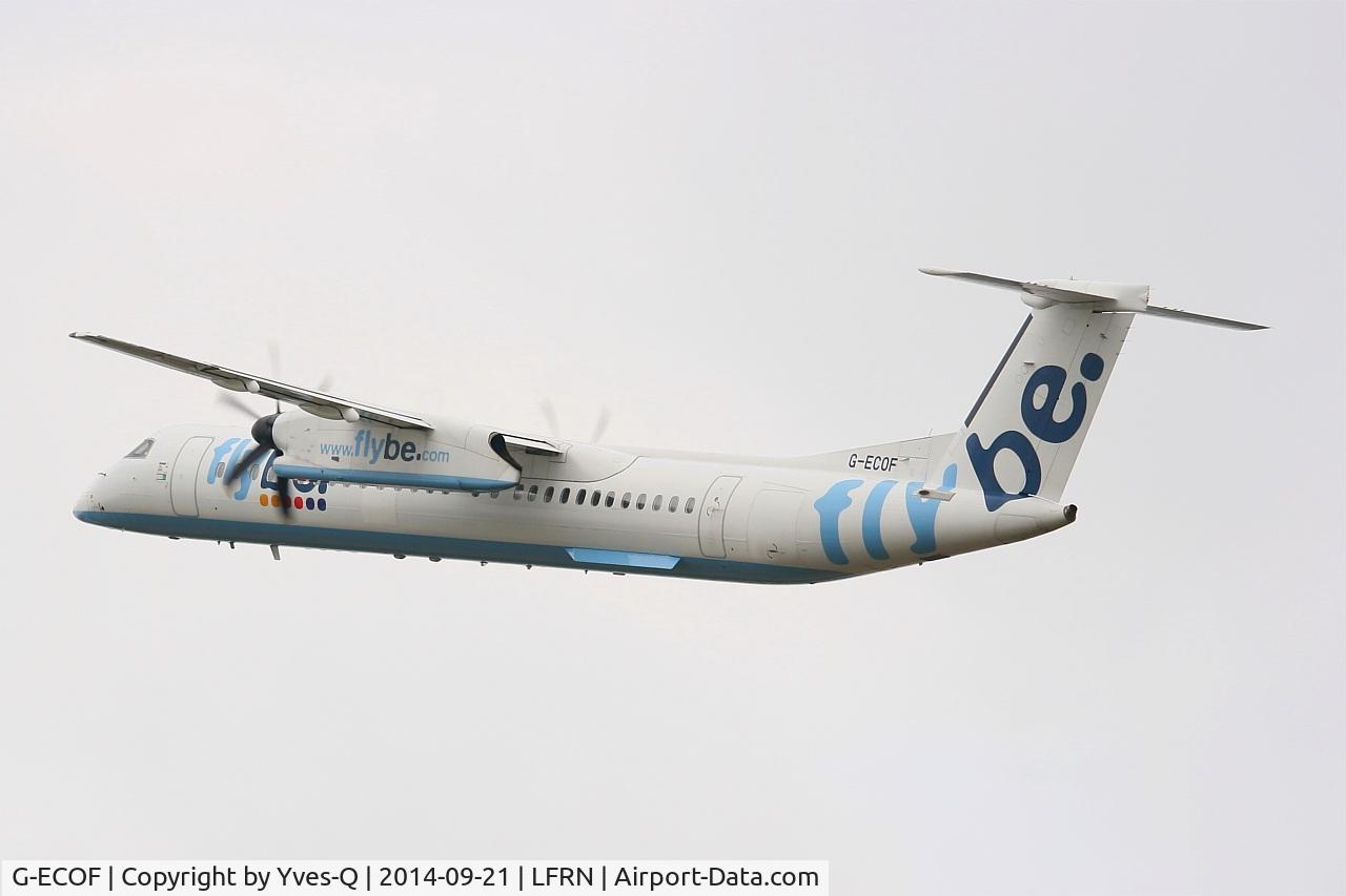 G-ECOF, 2008 De Havilland Canada DHC-8-402Q Dash 8 C/N 4216, De Havilland Canada Dash 8, Take off rwy 28, Rennes-St Jacques airport (LFRN-RNS)