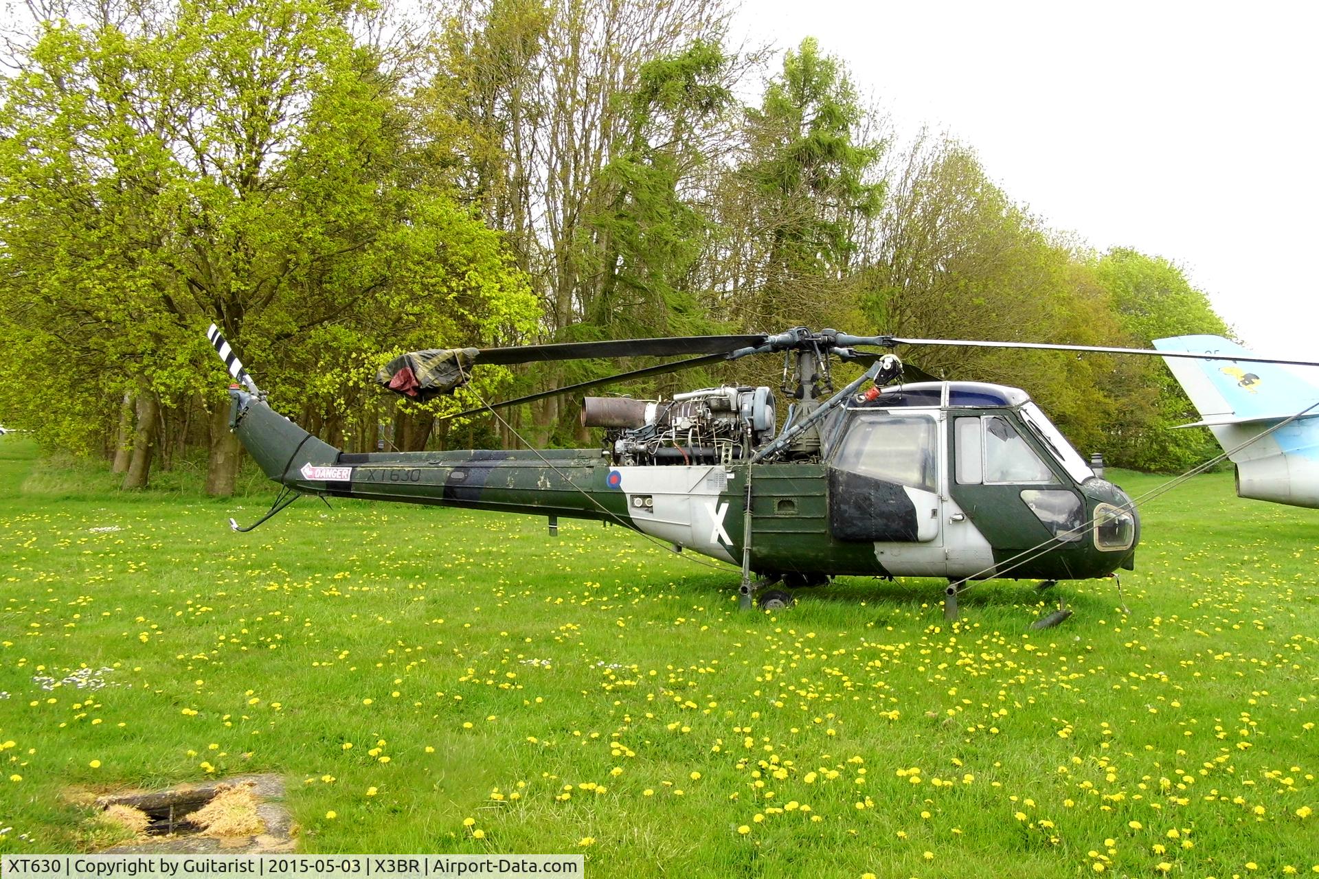 XT630, 1966 Westland Scout AH.1 C/N F9636, Second of three gate guards at Bruntingthorpe