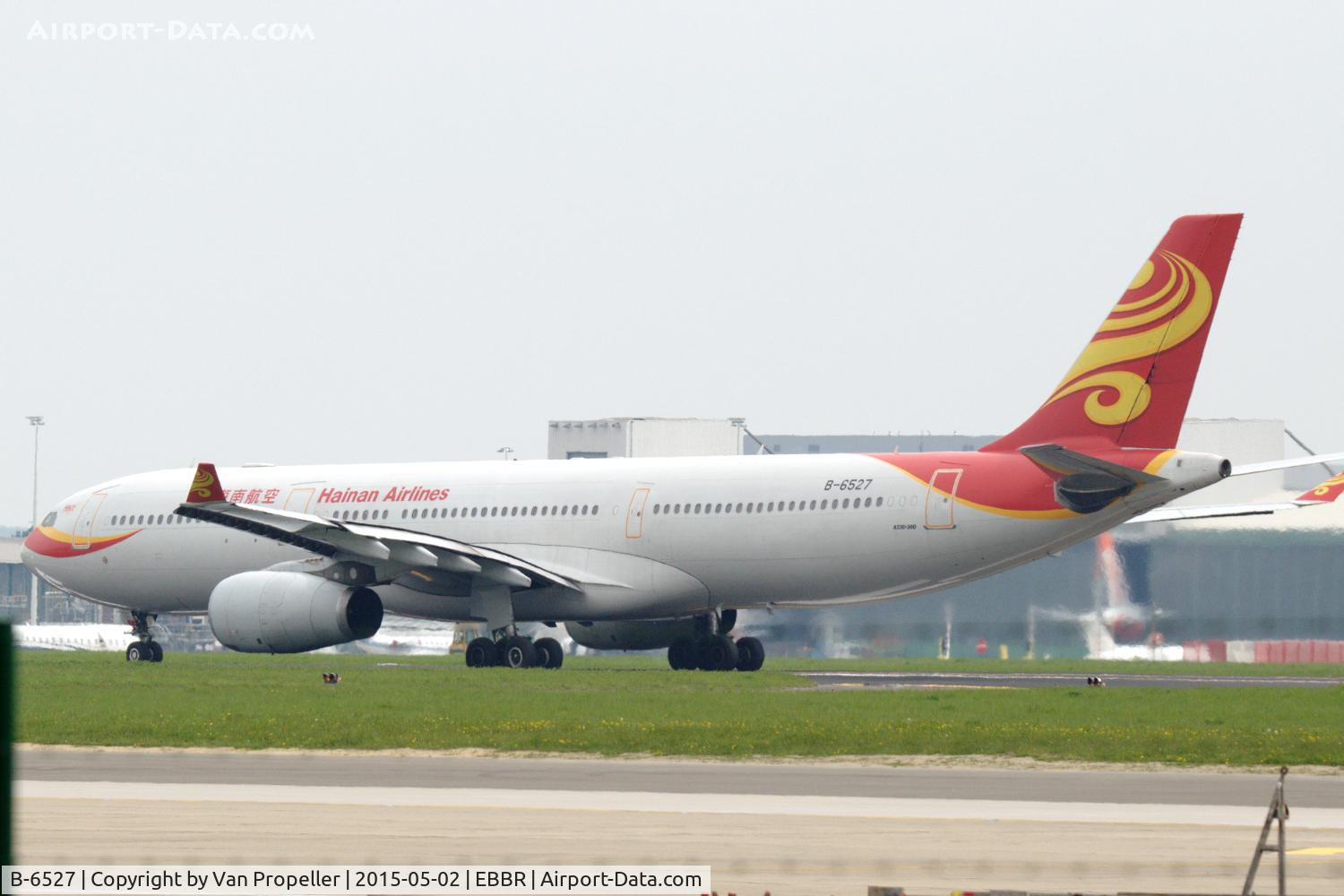 B-6527, 2010 Airbus A330-343X C/N 1178, Hainan Airlines Airbus A330-300 taking off from Brussels Zaventem airport, Belgium.