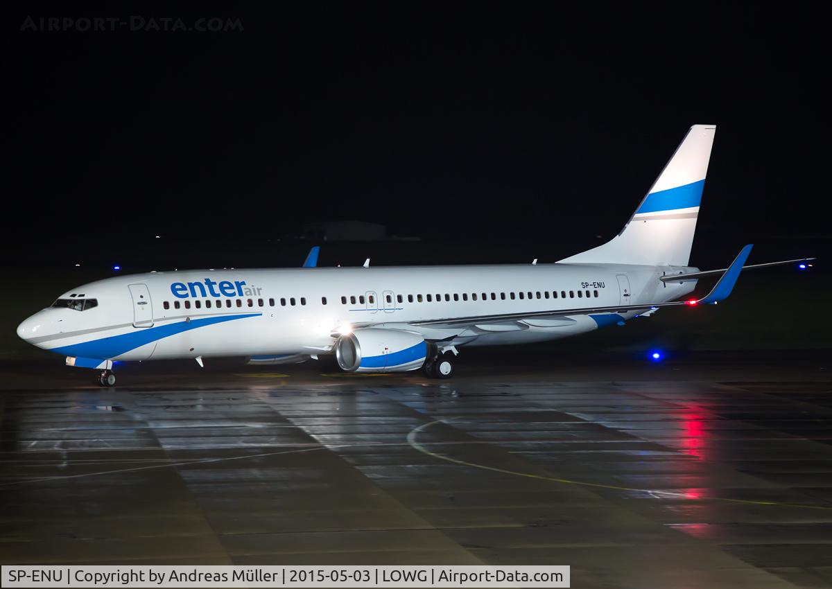 SP-ENU, 2001 Boeing 737-83N C/N 30675, On a charter flight from Madrid.