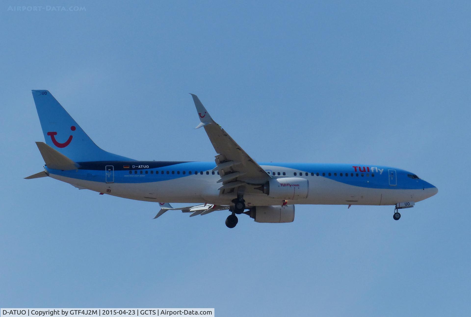D-ATUO, 2015 Boeing 737-8K2 C/N 41661, D-ATUO  TUIfly Germany  on approach to Tenerife South 23.4.15