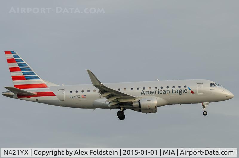 N421YX, 2014 Embraer 175LR (ERJ-170-200LR) C/N 17000386, Miami International