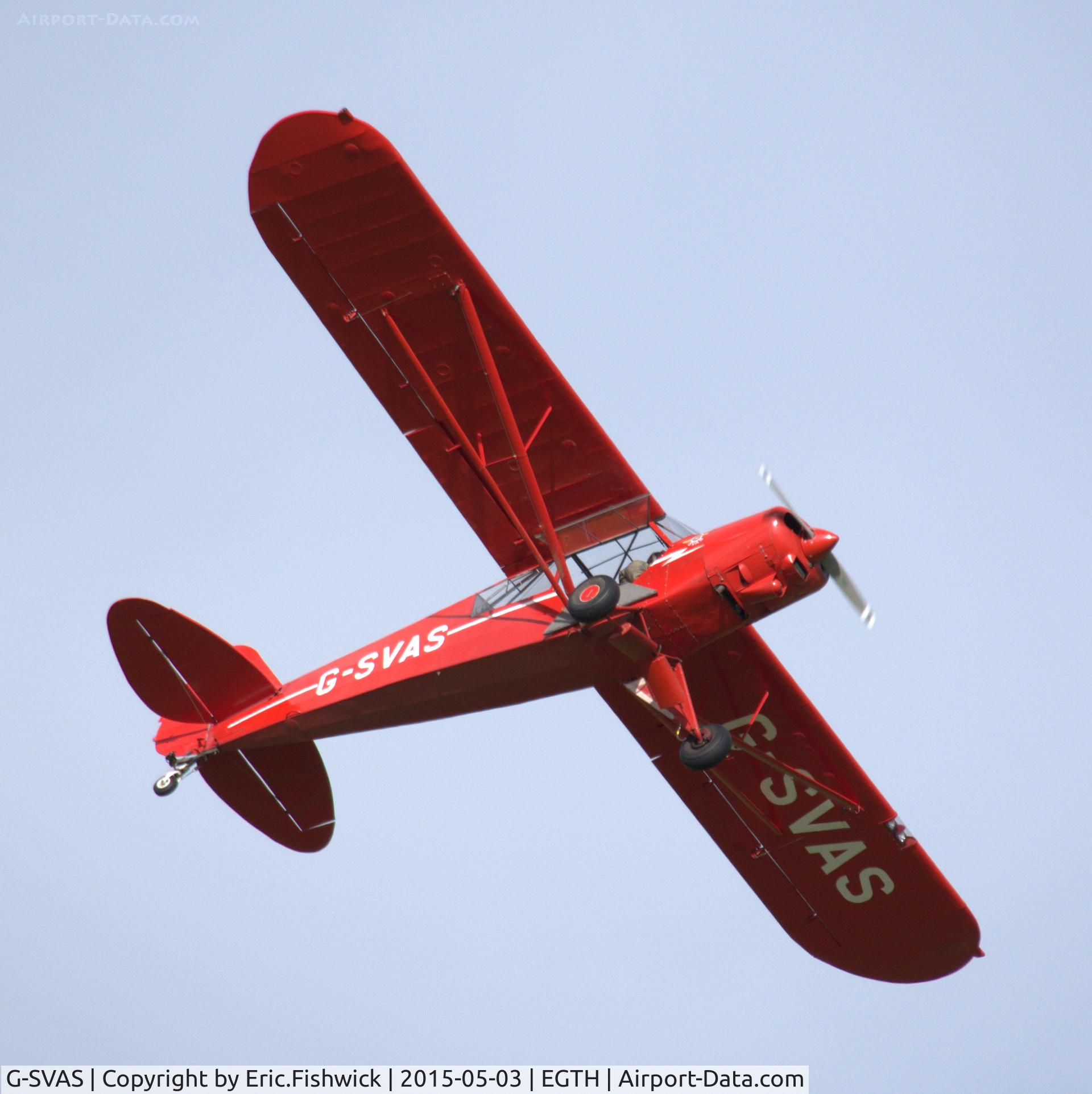 G-SVAS, 1961 Piper PA-18-150 Super Cub C/N 18-7605, 44. G-SVAS in display mode at the Shuttleworth VE Day Commemorative Airshow, May 2015